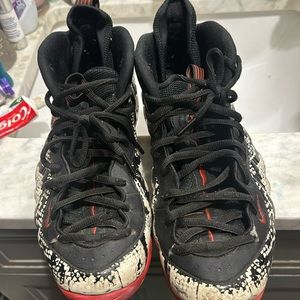 Snake print foam posites shoes